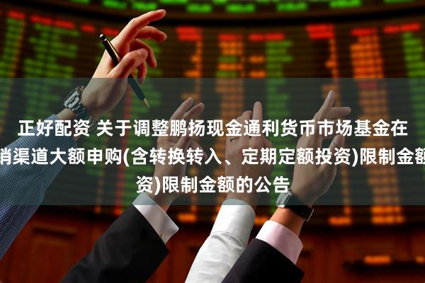 正好配资 关于调整鹏扬现金通利货币市场基金在部分代销渠道大额申购(含转换转入、定期定额投资)限制金额的公告