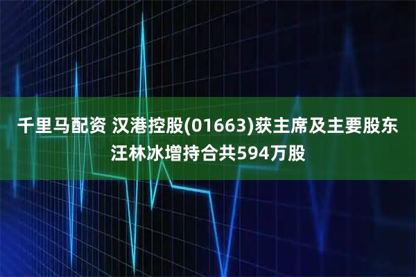 千里马配资 汉港控股(01663)获主席及主要股东汪林冰增持合共594万股